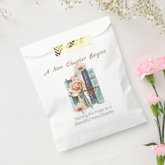 Sachets En Papier New Chapter Begins Book Stack Floral  (Scellé)