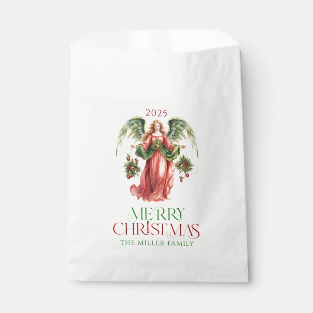 Sachets En Papier Noël Angel Joyeux Noël Typographie (Devant)