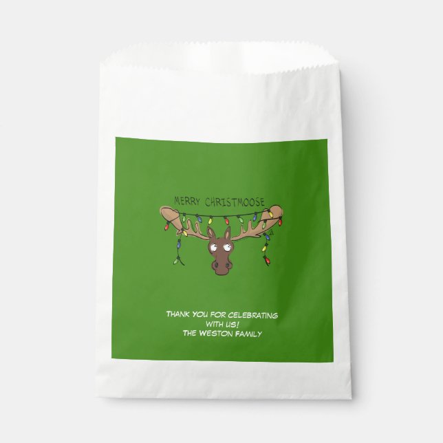 Sachets En Papier Noël Moose mignonne drôle animal de vacances (Devant)