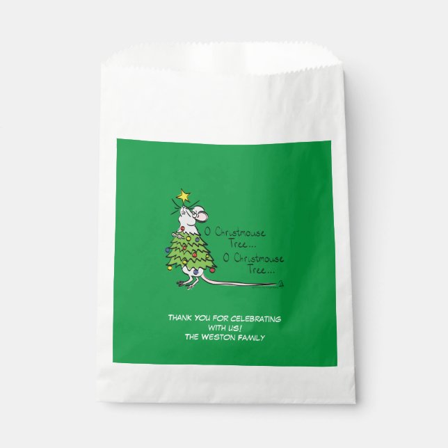 Sachets En Papier Noël Mouse mignonne Drôle Vacances (Devant)