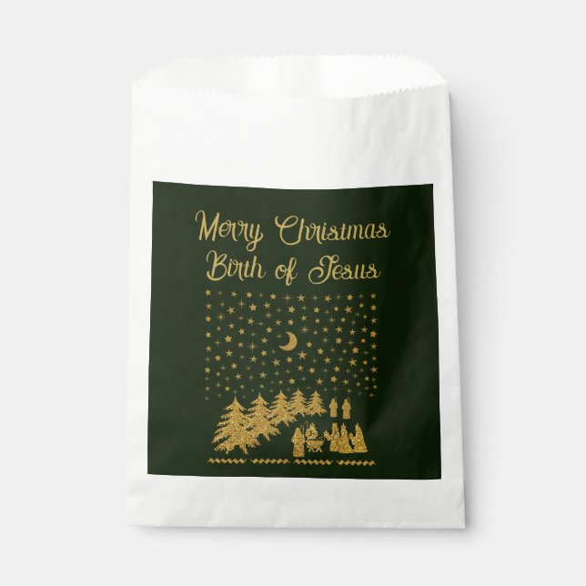Sachets En Papier Noël religieux, Naissance de Jésus (Devant)