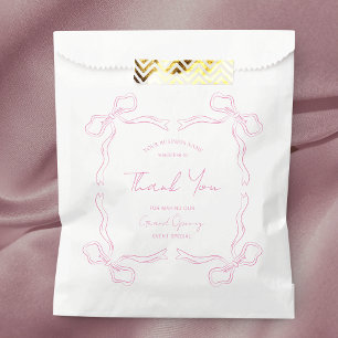 Sachets En Papier Nœud rose féminin dessiné à la main pour événement