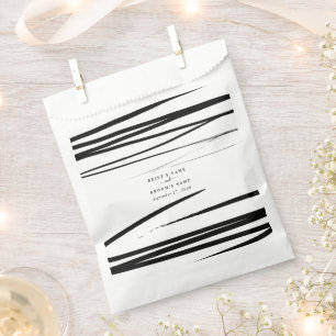 Sachets En Papier Noir blanc moderne Abstrait mariage Faveur