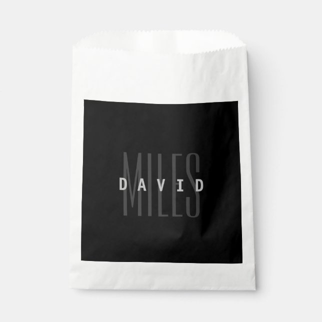 Sachets En Papier Nom et prénom moderne qui se chevauchent (Devant)