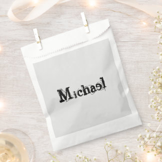 Sachets En Papier Nom monogramme moderne minimaliste noir gris