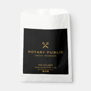 Sachets En Papier Nom Noir & Gold de la clé professionnelle Noir & O