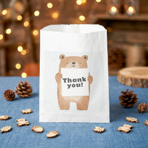 Sachets En Papier Nom ou message de maintien de l'ours mou