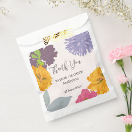 Sachets En Papier Noms Abstraits de couple de Mariages floraux