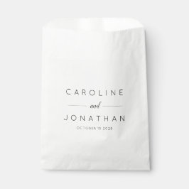 Sachets En Papier Noms de mariage minimalistes modernes personnalisé
