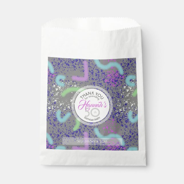 Sachets En Papier Noodle Abstrait 50e Anniversaire Merci en faveur S (Devant)