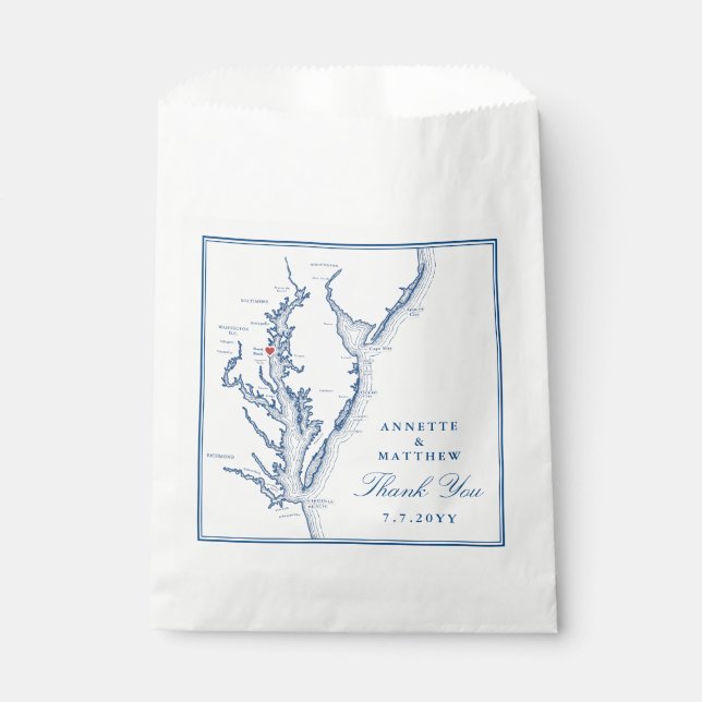 Sachets En Papier North Beach Maryland Merci Mariage (Devant)