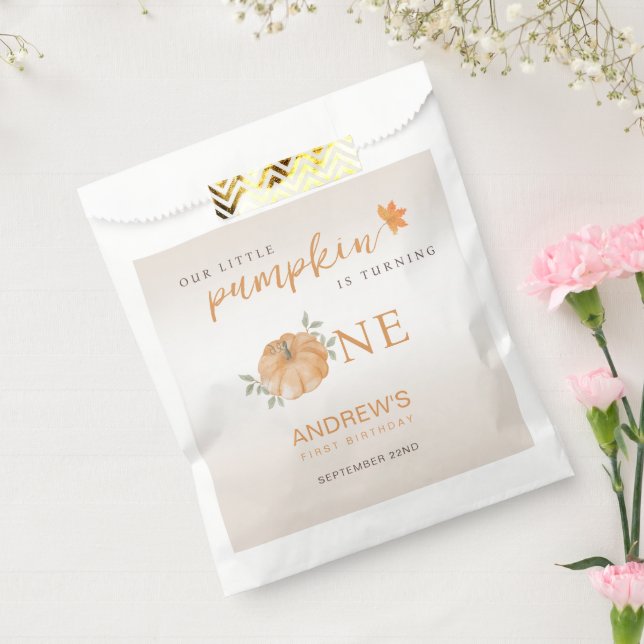 Sachets En Papier Notre Petit Citrouille Automne automne 1er anniver (Scellé)