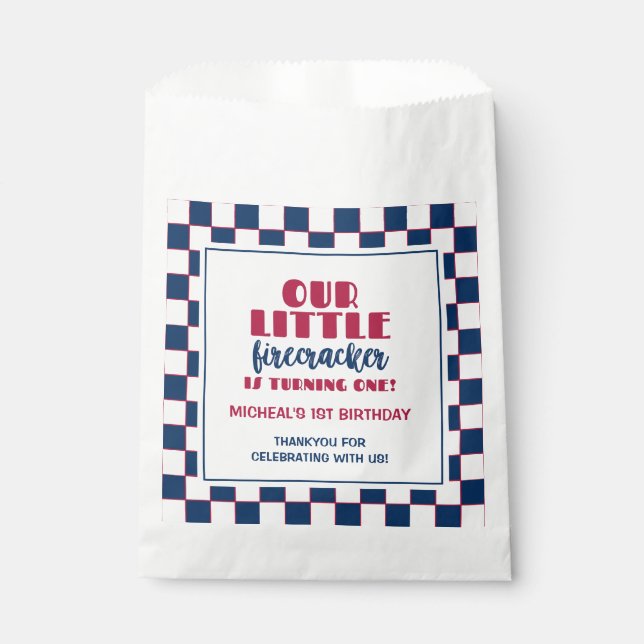 Sachets En Papier Notre petit pétard fait un anniversaire (Devant)