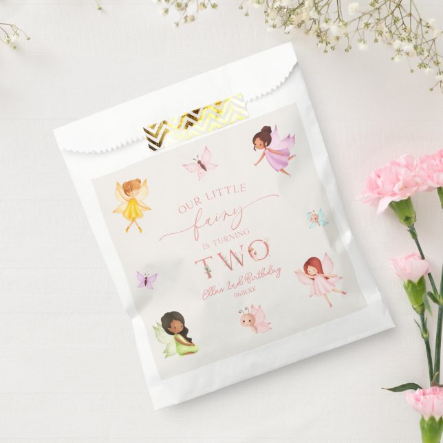 Sachets En Papier Notre Petite Fée Enchantée 2e fête d'anniversaire (Scellé)