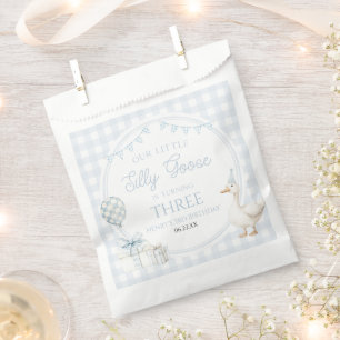 Sachets En Papier Notre petite fête d'anniversaire bleue de l'oie so