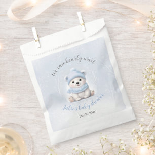 Sachets En Papier Nous pouvons à peine attendre Mignon ours bleu Gar