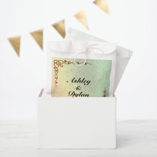 Sachets En Papier Nuances d'automne vert Jaune Mariage des noms pers