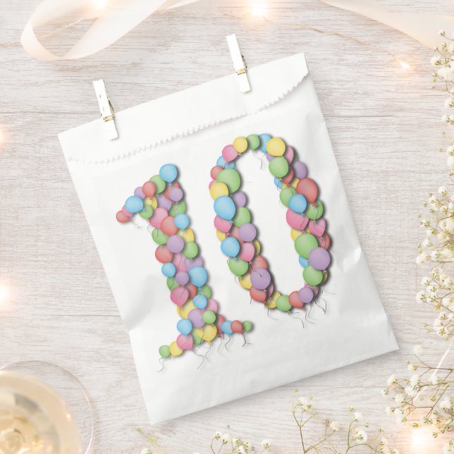 Sachets En Papier Numéro 10 Anniversaire du dixième anniversaire (Coupé)