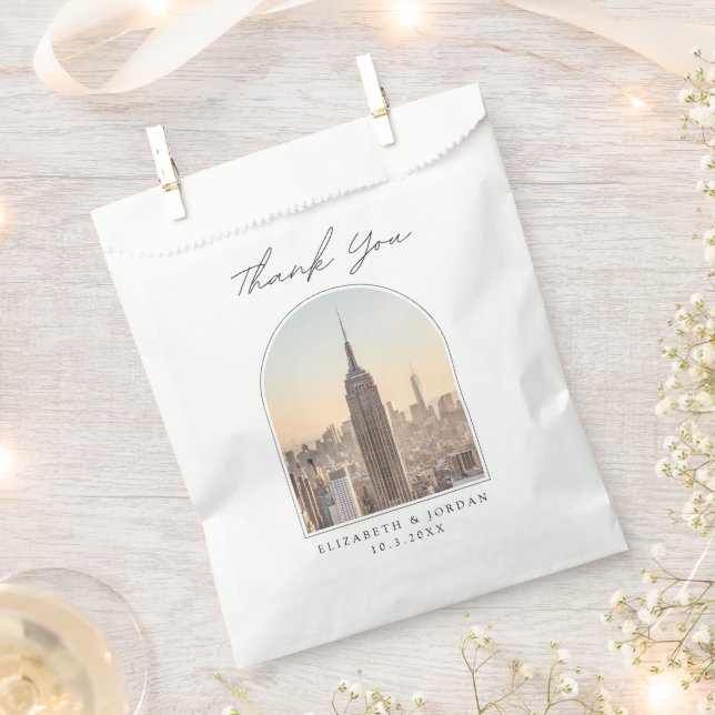 Sachets En Papier NYC Mariage Empire State Photo Merci (Coupé)