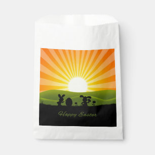 Sachets En Papier Oeuf de peinture de lapin de Pâques mignon