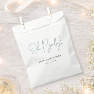 Sachets En Papier Oh Baby Sky Blue Baby shower personnalisé