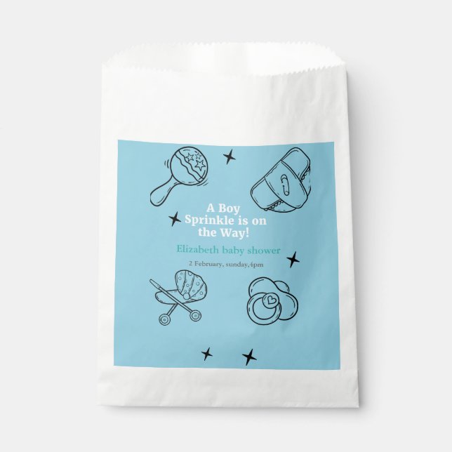 Sachets En Papier Oh mon garçon saupoudrer C'est un Baby shower garç (Devant)