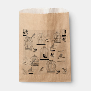 Sachets En Papier oiseau de volière gris monotone