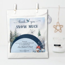 Sachets En Papier Oiseau d'hiver Neige beaucoup Merci