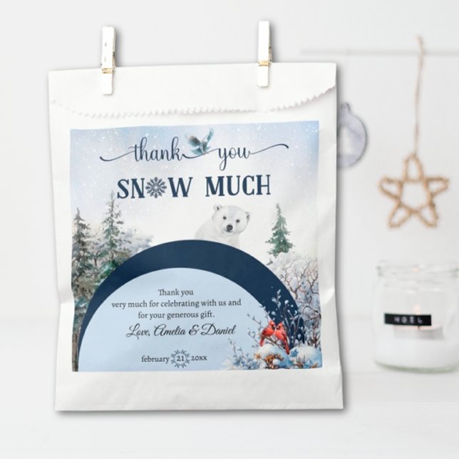 Sachets En Papier Oiseau d'hiver Neige beaucoup Merci (Créateur téléchargé)