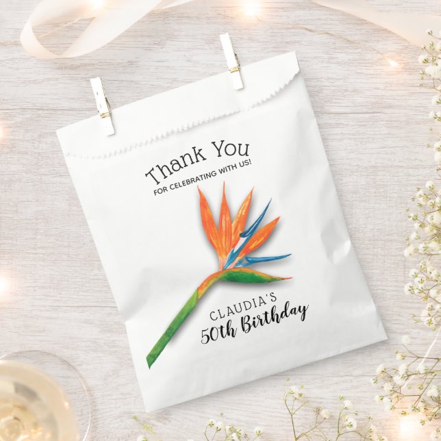 Sachets En Papier Oiseau du Paradis aquarelle Floral (Coupé)