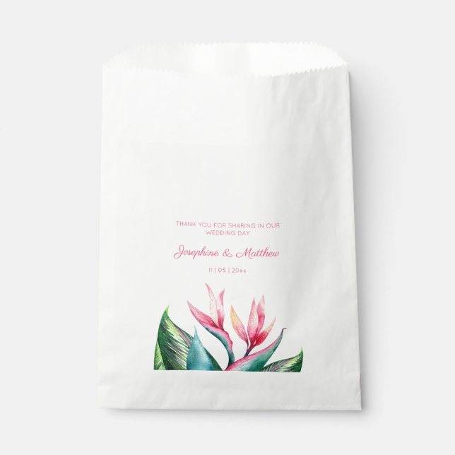 Sachets En Papier Oiseau du Paradis Aquarelle Tropical (Devant)