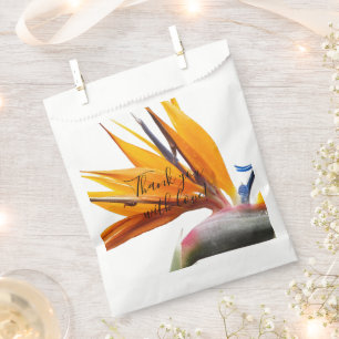 Sachets En Papier Oiseau tropical du Paradis Merci Mariage floral