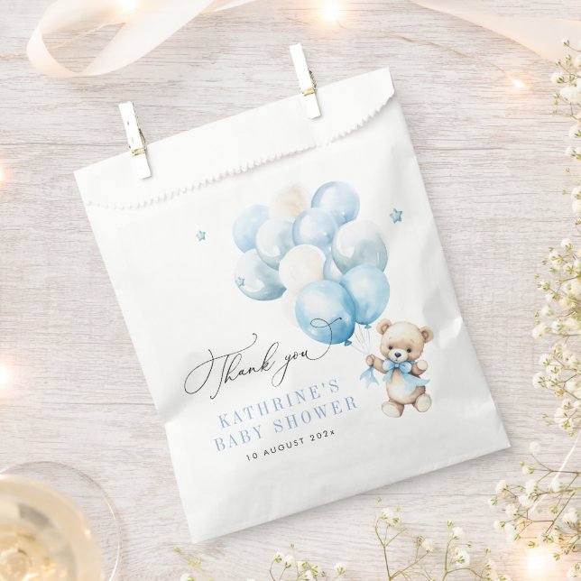 Sachets En Papier On peut attendre le Baby shower bleu (Coupé)