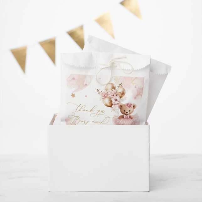 Sachets En Papier On peut attendre le Baby shower rose (Fête)