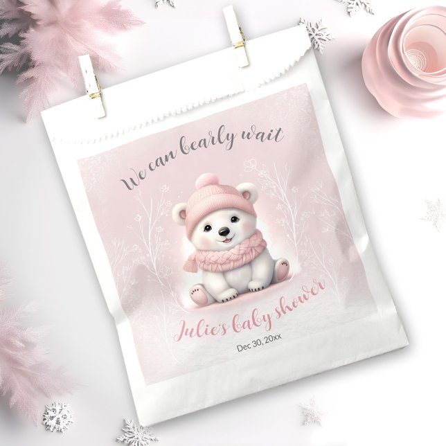 Sachets En Papier On Peut Attendre Rapidement Baby shower Ours Favor (We Can Bearly Wait Bear Baby Shower Favor Bag)