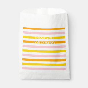Sachets En Papier Orange, rose et jaune rayé