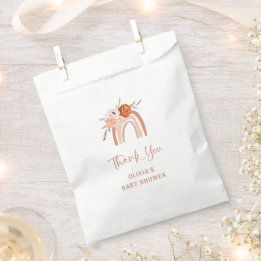 Sachets En Papier Orange Terracotta Boho | Baby shower arc-en-ciel