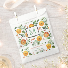 Sachets En Papier Oranges et cannelle Joyeux Monogramme de Noël