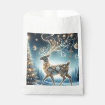 Ornements de Noël en forme de renne doré sous un c