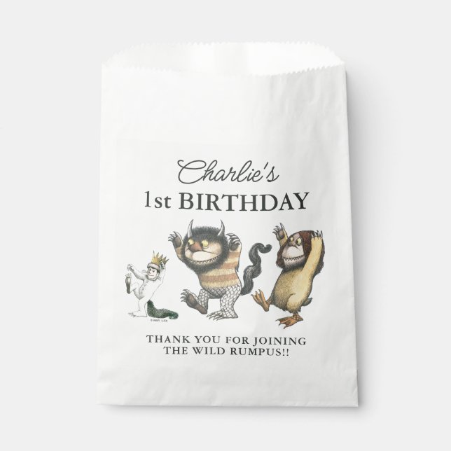 Sachets En Papier Où les choses sauvages sont premier anniversaire (Devant)
