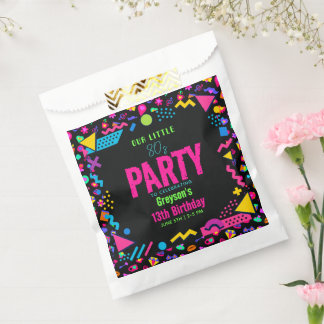 Sachets En Papier our little Retro Neon 80's Birthday Party