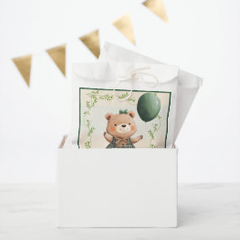 Sachets En Papier Ours de robe vert plaqué avec poil