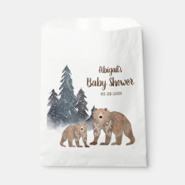 Sachets En Papier Ours en forêt d'hiver Scandi Baby shower neutre