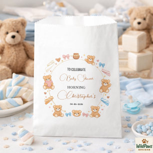 Sachets En Papier Ourson en peluche Baby Shower Garçon Joli ours b