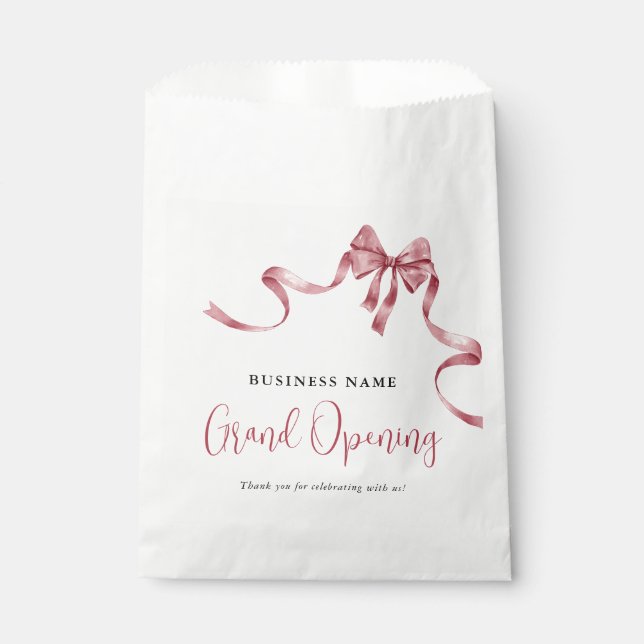Sachets En Papier Ouverture officielle Entreprise Ruban Rouge Modern (Devant)