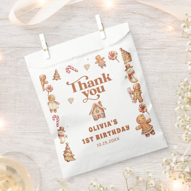 Sachets En Papier Pain d'épices d'hiver Noël Cookie Anniversaire (Coupé)