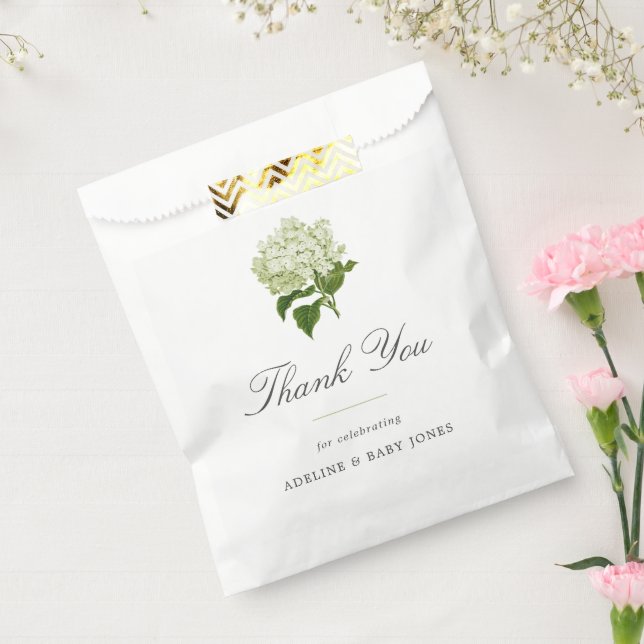 Sachets En Papier Pale Green Hydrangea Élégante Baby Boy Douche (Scellé)