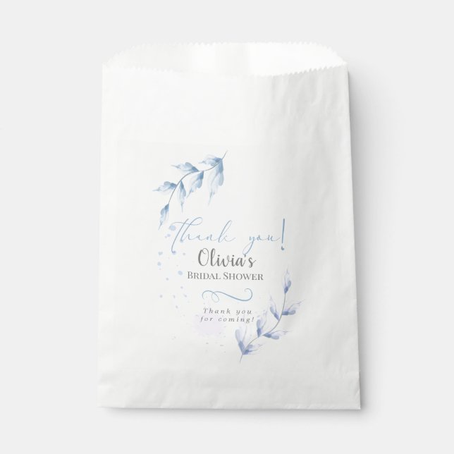 Sachets En Papier Pale Lilac Dusty Blue Foliage Fête des mariées (Devant)