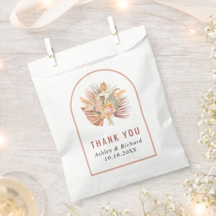 Sachets En Papier Palmier séché, pampas herbe Merci mariage