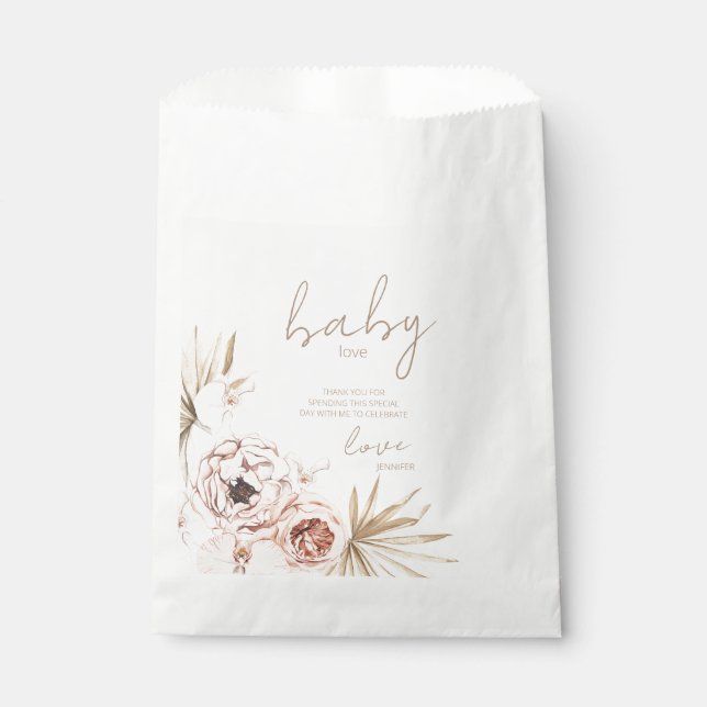 Sachets En Papier Pampas Grass Boho Baby shower bohème (Devant)